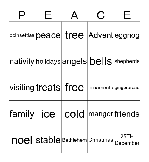 Christmas Bingo Card
