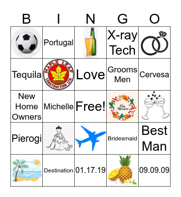 Michelle & Anthonys Wedding Shower Bingo Card