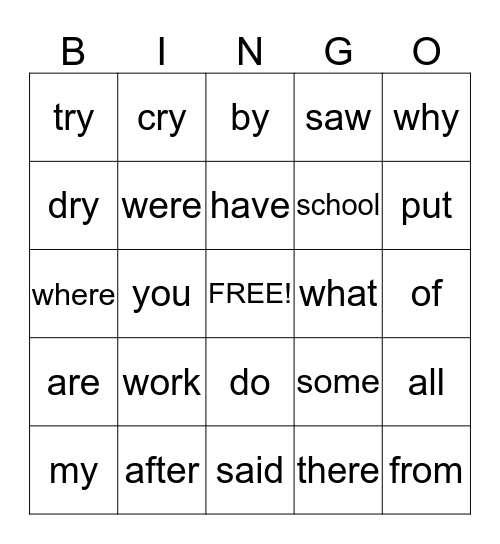 Phonics for Reading  Level 2  Lessson #17-20  Sight Words Bingo Card