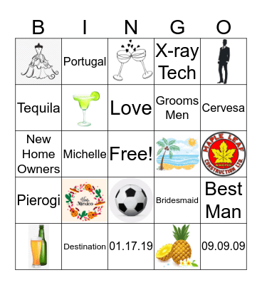 Michelle and Anthonys Wedding Shower Bingo Card
