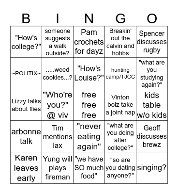 Happy Thank, KidZ Bingo Card