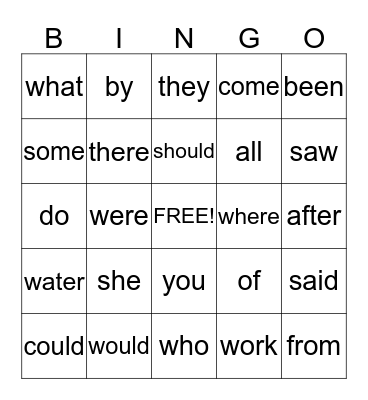 Phonics for Reading  Level 2  Lesson #21-24  Sight Words Bingo Card
