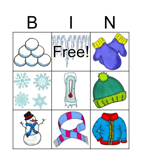 Winter Bingo Card