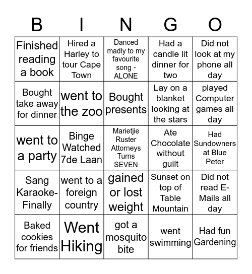 Happy Holiday 2018 Bingo Card