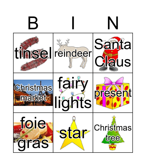 Christmas Day Bingo Card