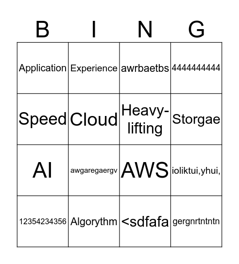 re:Invent Joaquin Bingo Card