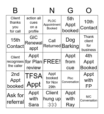 Call Night BINGO  Bingo Card