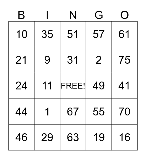 Thanksgiving 2013  Bingo Card