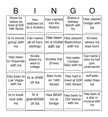 Find Someone Who... Bingo Card