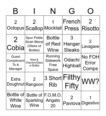 Beaker & Gray Thanksgiving Bingo Card