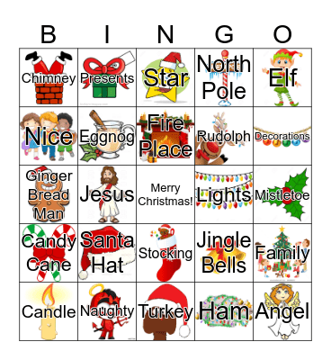 Merry Christmas Bingo Card