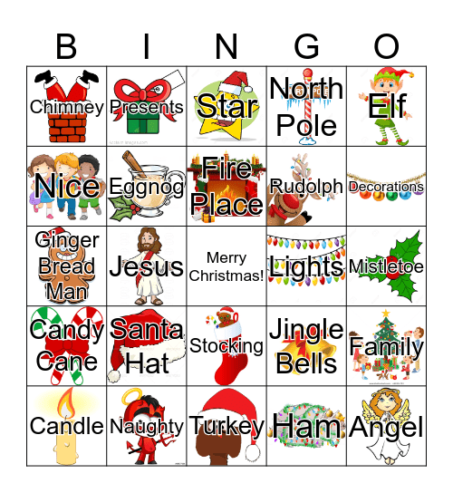 Merry Christmas Bingo Card