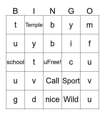 Ch2 Bingo Card