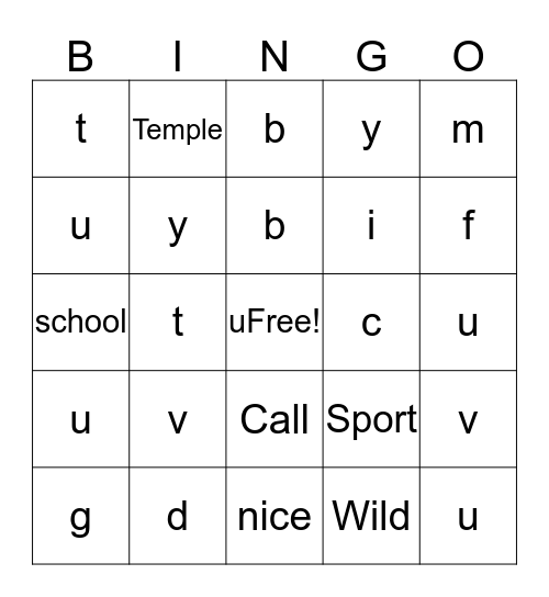 Ch2 Bingo Card