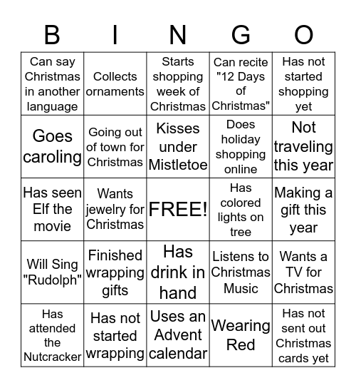 Initial Impressions Bingo Card