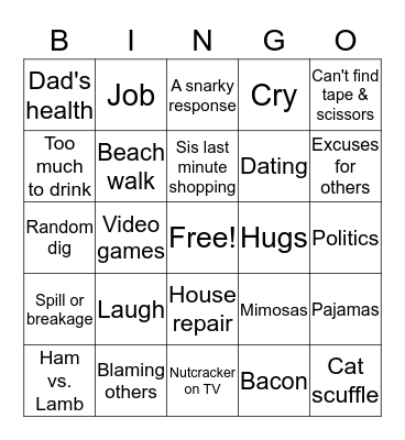 Christmas 2018 Bingo Card