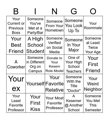 #GivingTuesday BINGO (Cross off a square when the person donates to your Classy!) Bingo Card