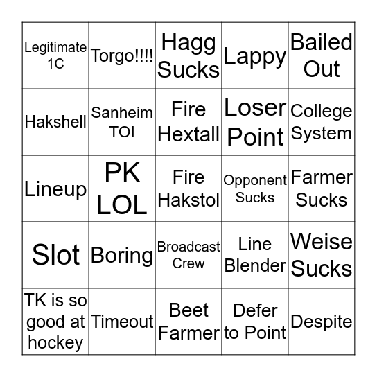 HF Hivemind Bingo Card