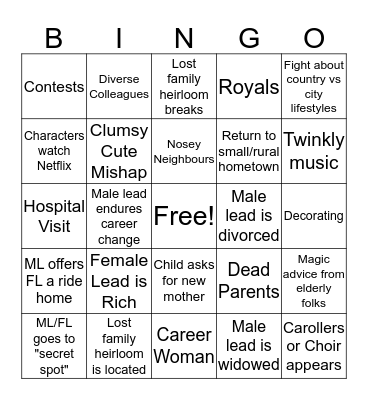 Women's Movie Bingo  Bingo Card