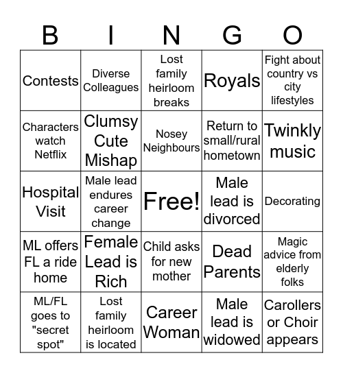 Women's Movie Bingo  Bingo Card
