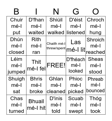 Bíongo Bingo Card