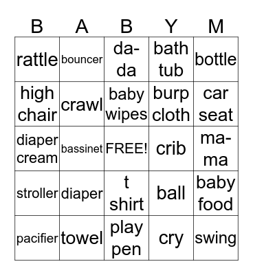 BABY BINGO Card