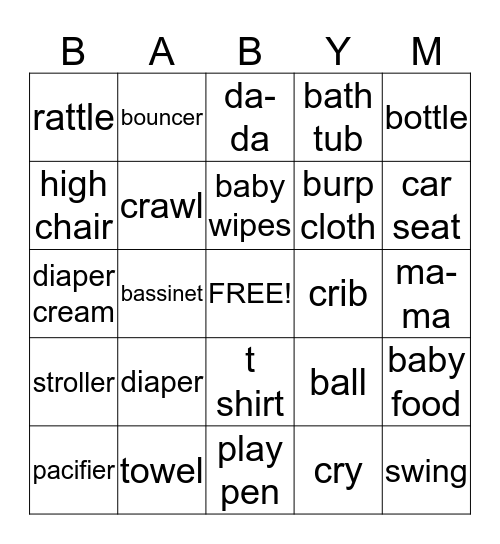 BABY BINGO Card