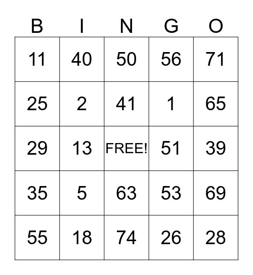 HAPPY THANKSGIVING Bingo Card