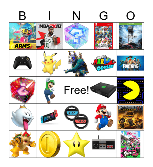 Video Game Bingo Card