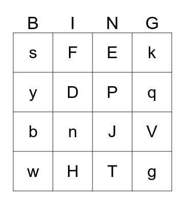 ABC Bingo Card