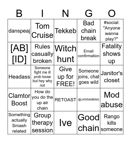 Falconcord Bingo Card