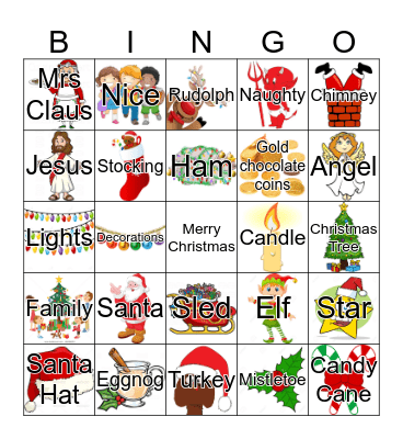 Merry Christmas Bingo Card