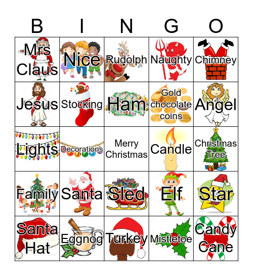 Merry Christmas Bingo Card