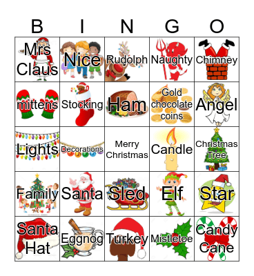 Merry Christmas Bingo Card