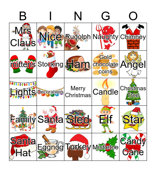 Merry Christmas Bingo Card