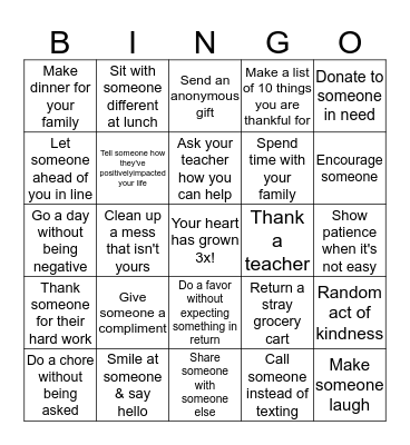 Grow Your Heart Grinch Bingo Card