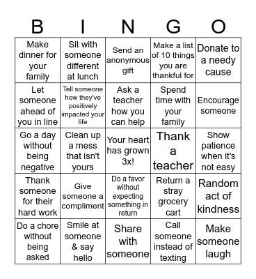 Grow Your Heart Grinch Bingo Card