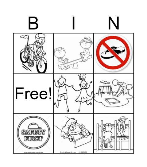 Playground Safety Bingo Card