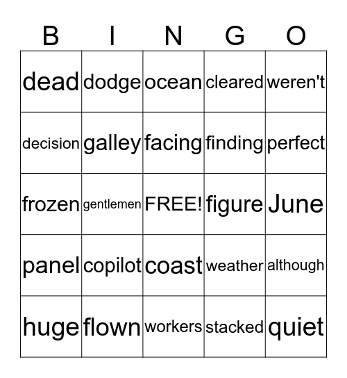 Reading Bingo Card