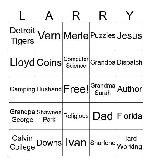 80th Birthday Bingo Card