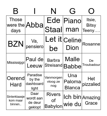 Sinterklaas Bingo Card
