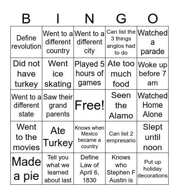 We're BACK! Bingo Card