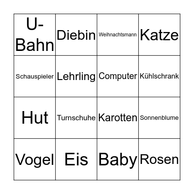 Bingo - Relativsätze Bingo Card