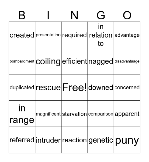 CR C-2 75-80 Bingo Card