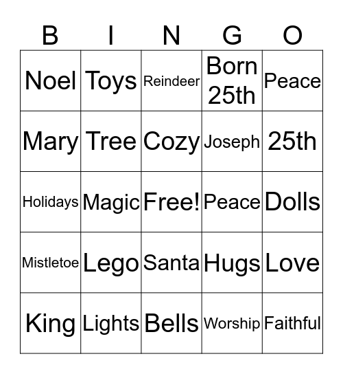 Christmas Bingo Card