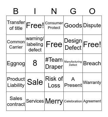 Product & Service Law Bingo Card