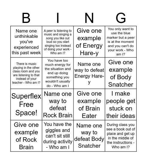 Superflex Bingo!! Bingo Card