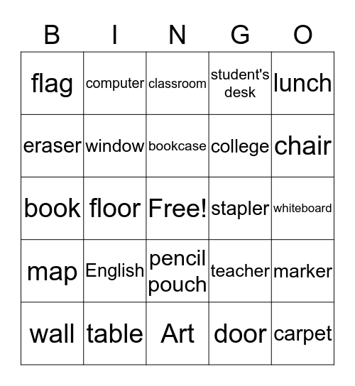 The Classroom Bingo Card