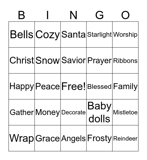 Christmas Bingo Card