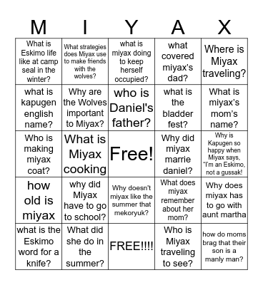 JOTW Bingo Card